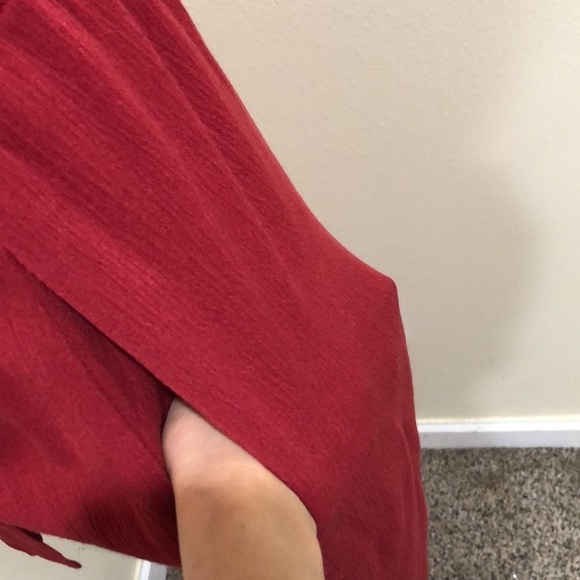 Lulu’s Lolinda Jumpsuit Size Large Red Open Back Plunge V-Neck - Picture 4 of 11